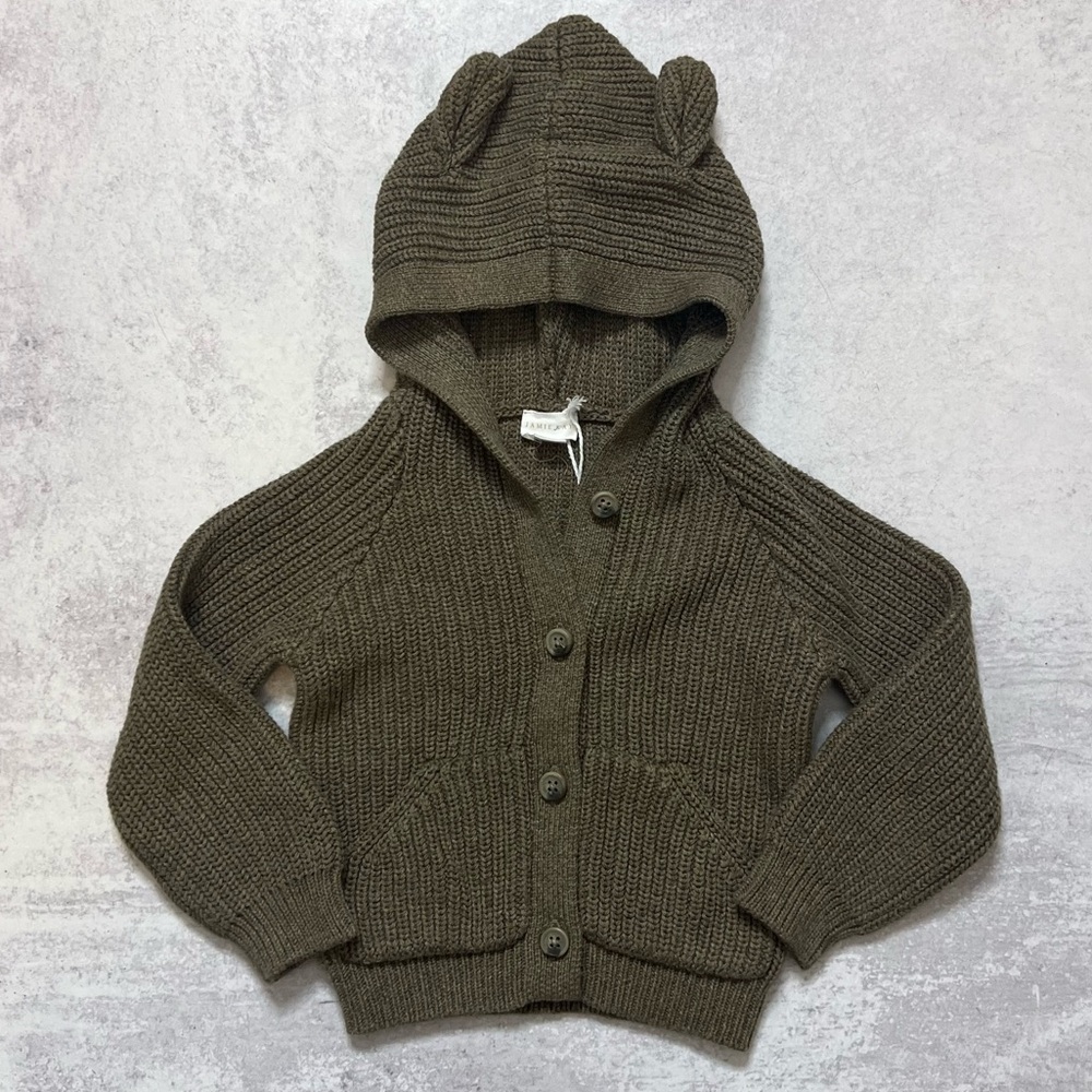NWT Jamie Kay Brown Bear Cardigan 6-12 Month